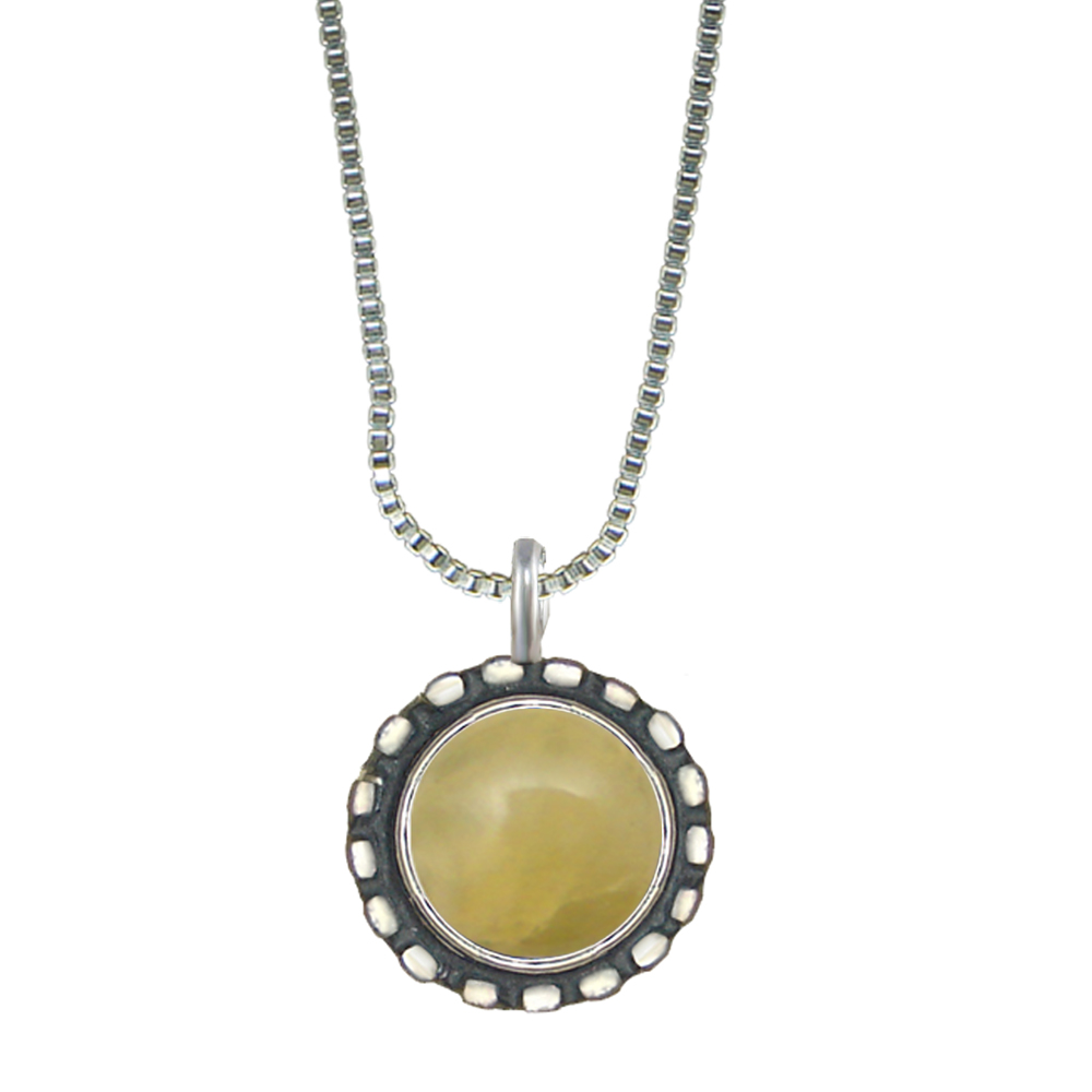 Sterling Silver Little Yellow Aragonite Pendant Necklace